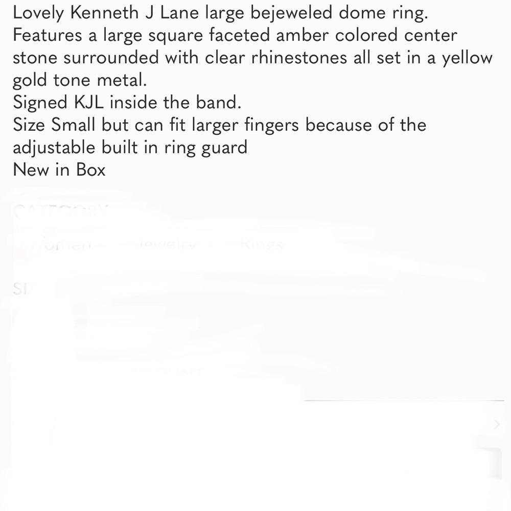 Kenneth Jay Lane Bejeweled Dome Ring - Picture 7 of 7